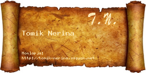 Tomik Nerina névjegykártya